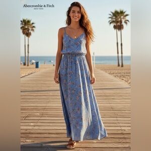 Abercrombie & Fitch Light Blue Floral Maxi Dress size S